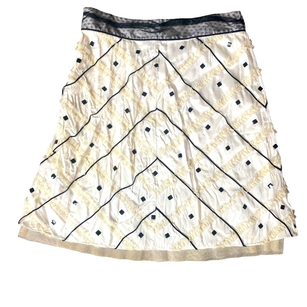 Free People Mini Skirt Size 2 Sequin Beaded A-Line Y2K Fairy Rave Festival Lace